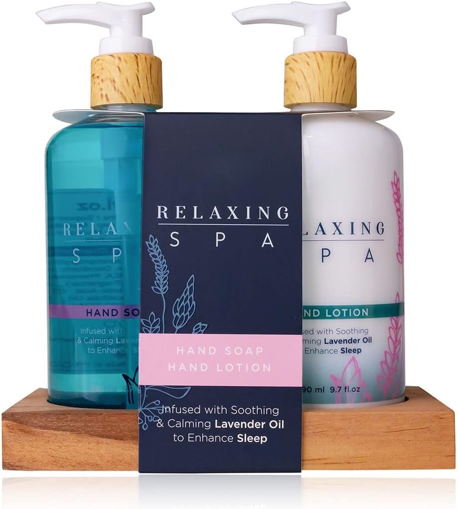 Custom Hand Care Kit Wooden Stand 290ml Hand Duo Cream Hyaluronic Acid Lavender Fragrance Recycled Material Bottles Refillable