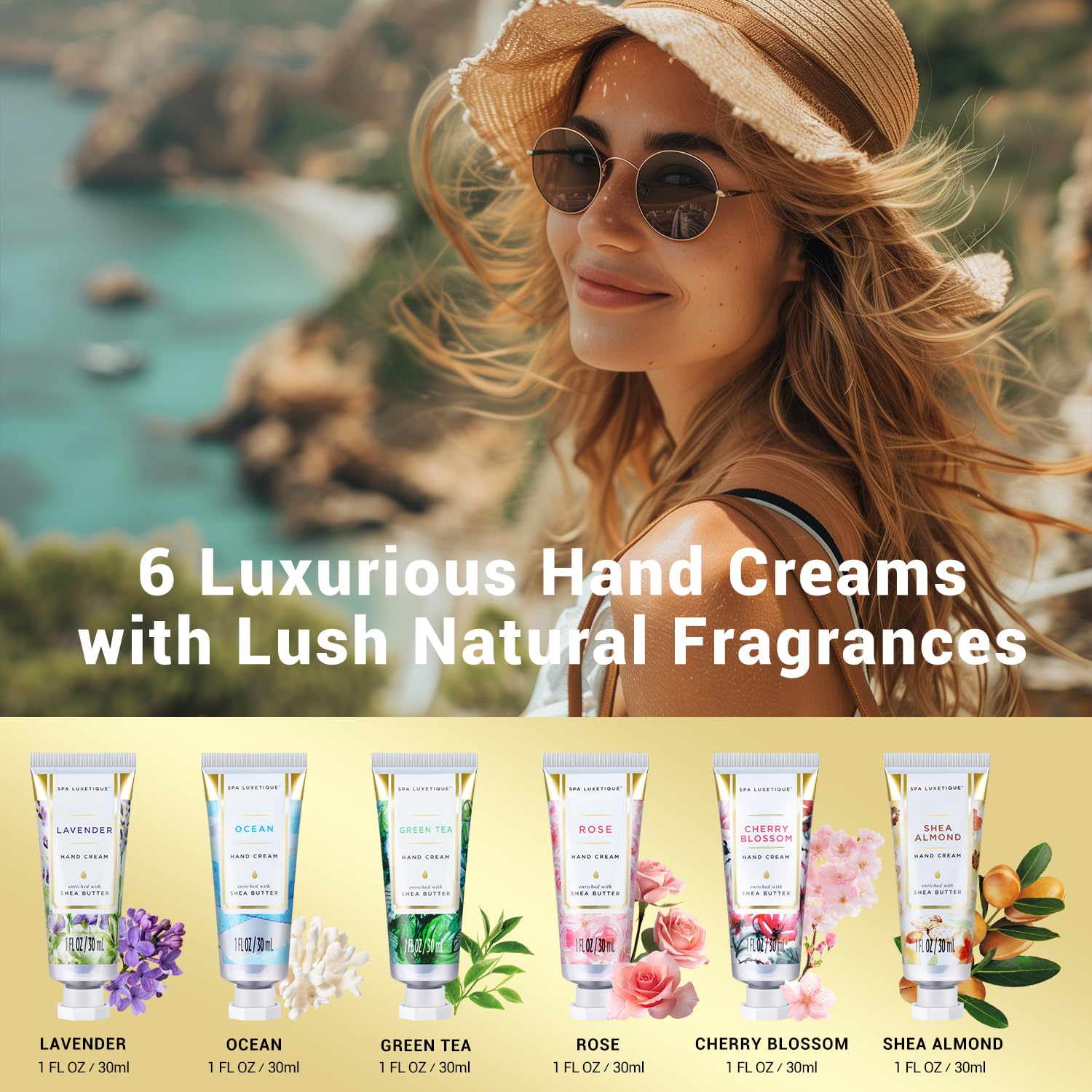Oem Moisturizing Hand Cream Set Gift For Women Hand Lotion With Natural Aloe Vitamin E Mini Travel Size 6 X 1.0 Oz/30ml