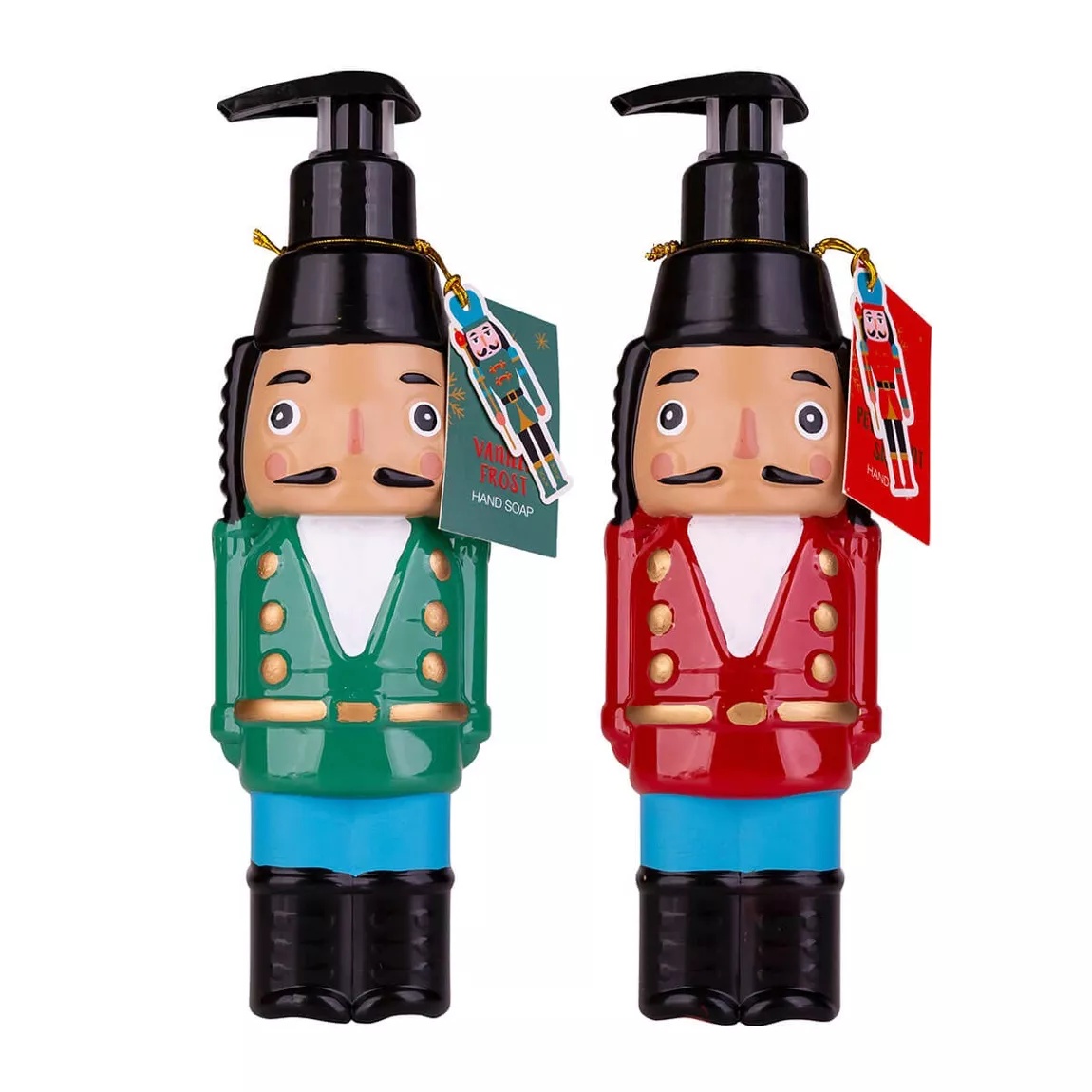 Oem Christmas Gel Hand Soap Dispenser 320ml Nutcracker Sants Snowman Gingerbreadman Eco-friendly Holiday Scents Vanilla Sugar