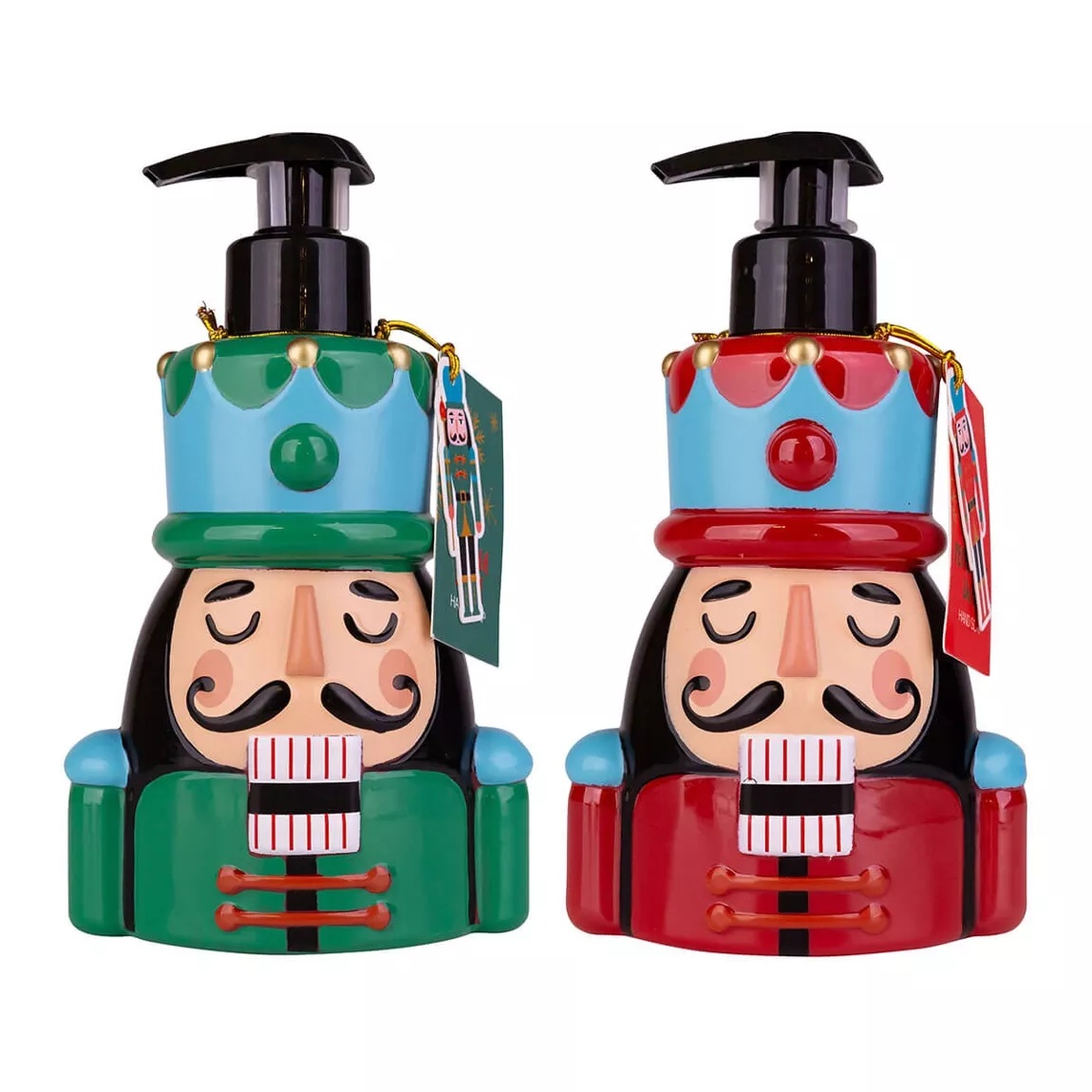 Oem Christmas Gel Hand Soap Dispenser 320ml Nutcracker Sants Snowman Gingerbreadman Eco-friendly Holiday Scents Vanilla Sugar