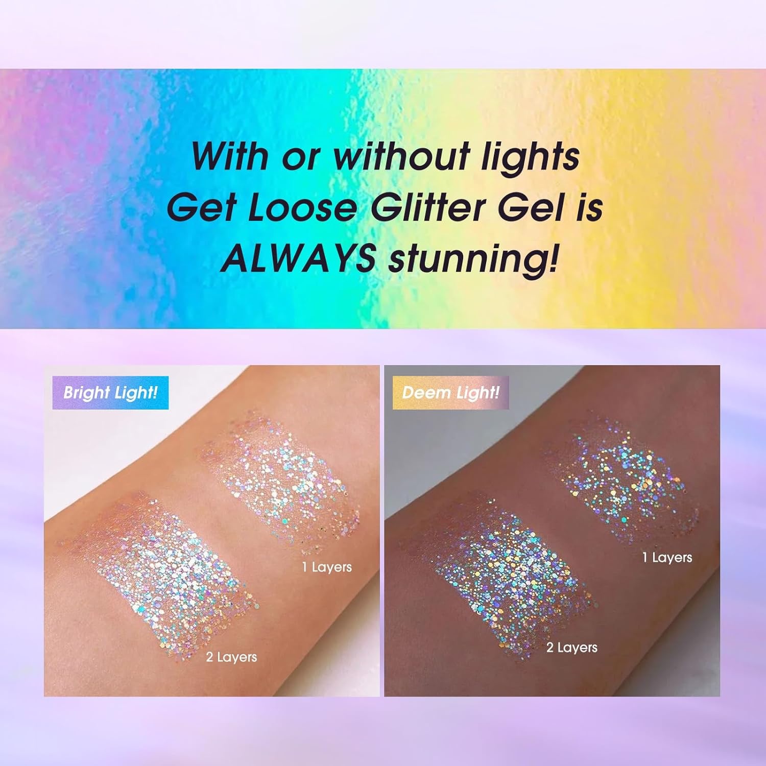 Oem Custom Waterproof Holographic Vegan Long-lasting Glitter Gel For Face & Body Hair Festivals & Parties (01 Golden Mirage)