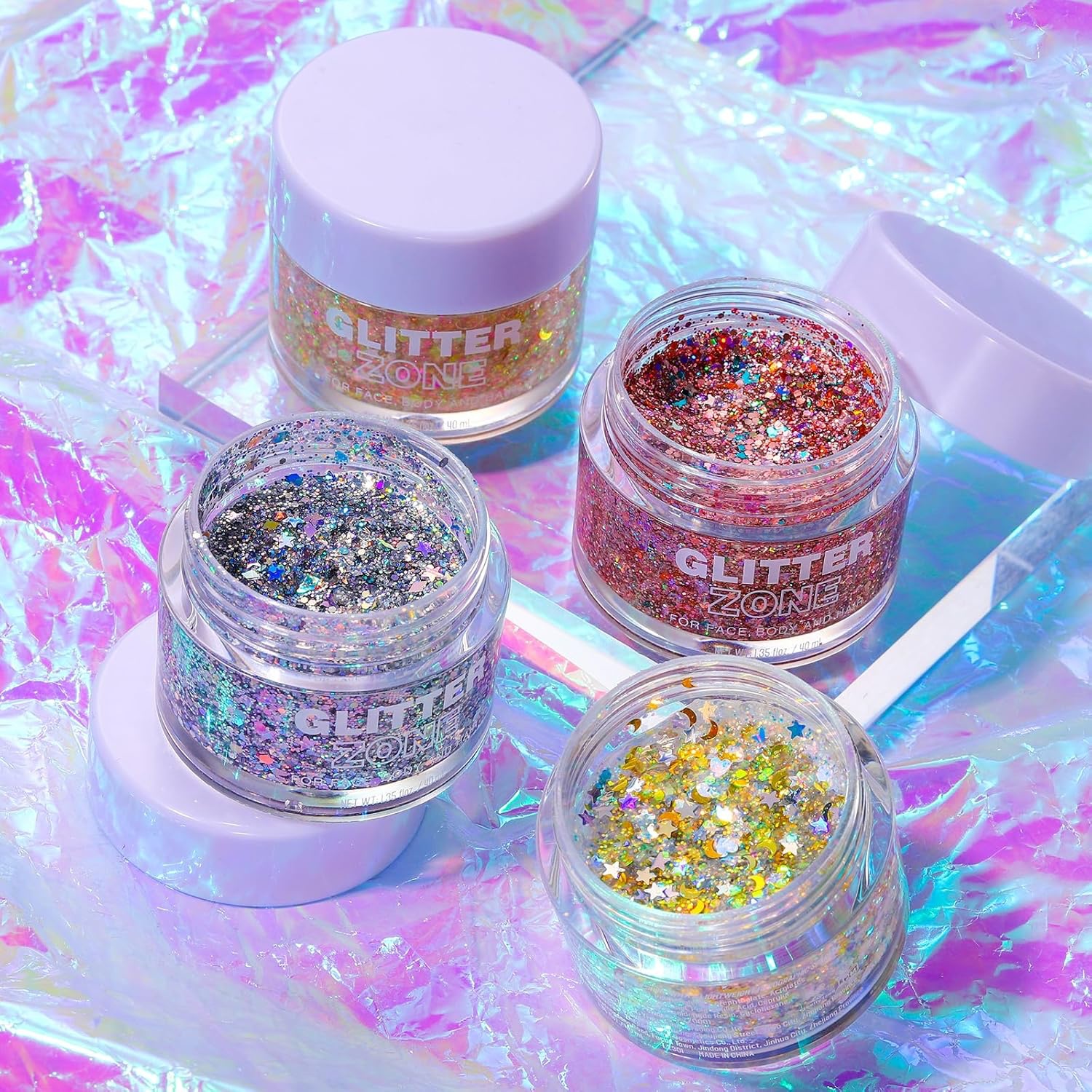 Oem Custom Waterproof Holographic Vegan Long-lasting Glitter Gel For Face & Body Hair Festivals & Parties (01 Golden Mirage)