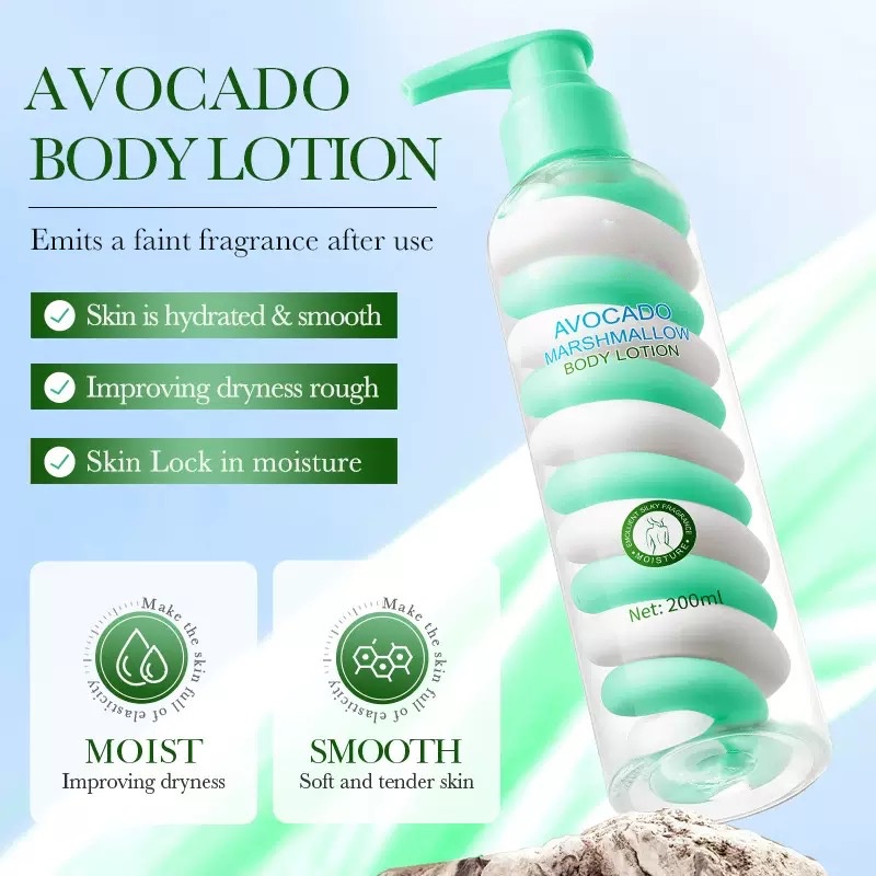 Oem Private Label Natural Marshmallow Moisturizing Nourishing Body Moisturizer Ice Cream Texture Rainbow Body Lotion