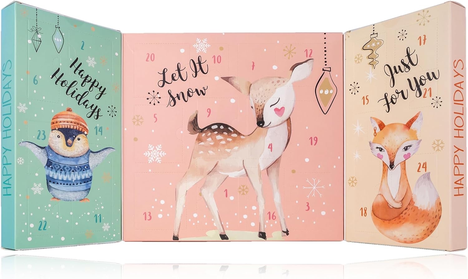 Oem Wholesale Happy Holidays 24-piece Advent Calendar For Girls With Hand Cream Nourishing Moisturizer Bath & Body Care Gift Set