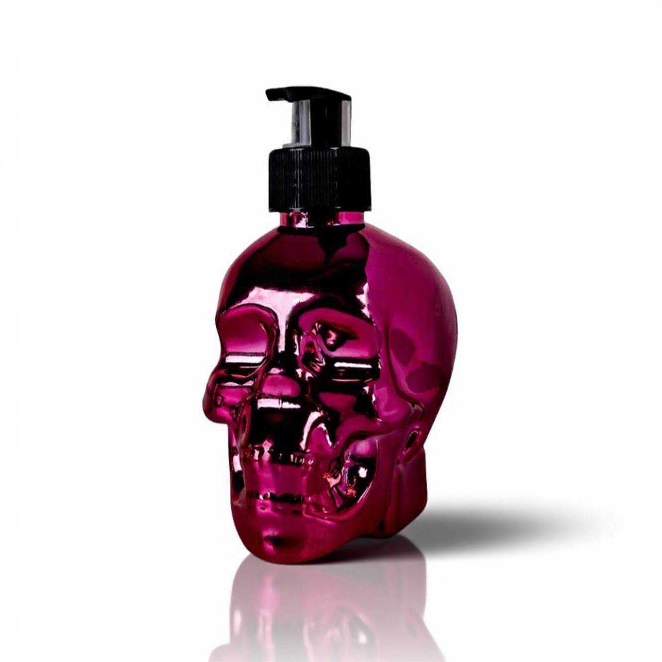 Oem Wholesale Skull Soap Gel Dispenser 300ml Liquid Soap Eco-friendly Black Chrome Look Pump Halloween Theme Friend Birthday