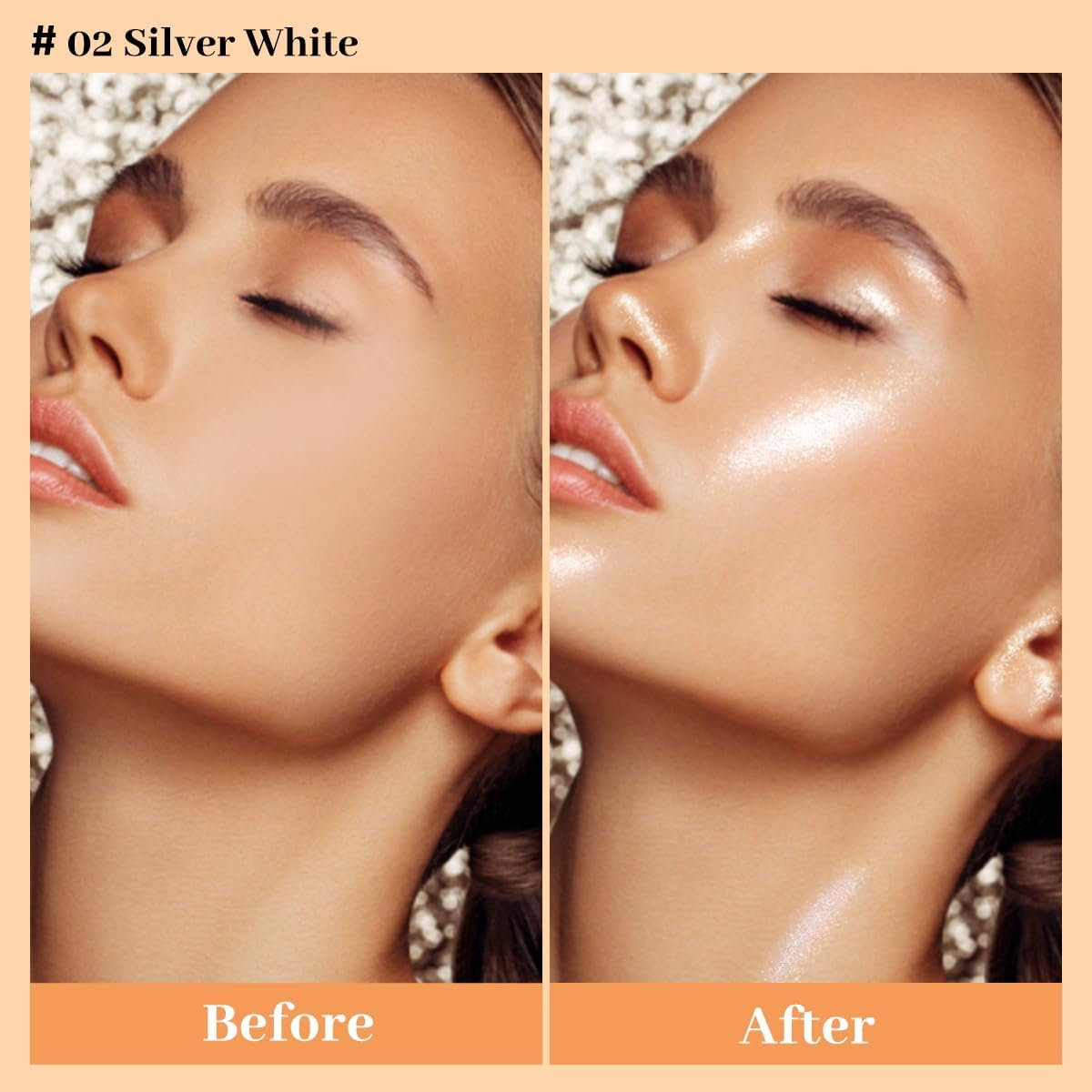 Oem Mineral Glow Shimmer Long Lasting Highlighter Liquid Face & Body Dewy Holographic Luminizer (3 Pcs)