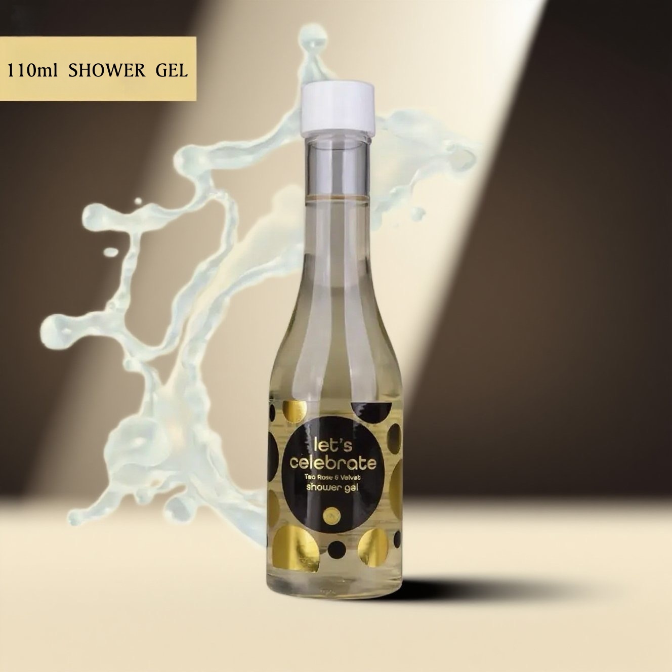 Oem Wholesale Let's Celebrate Women's Gift Set In Plastic Champagne Bottle - Bath & Shower Set With Tea Rose & Velvet Scent