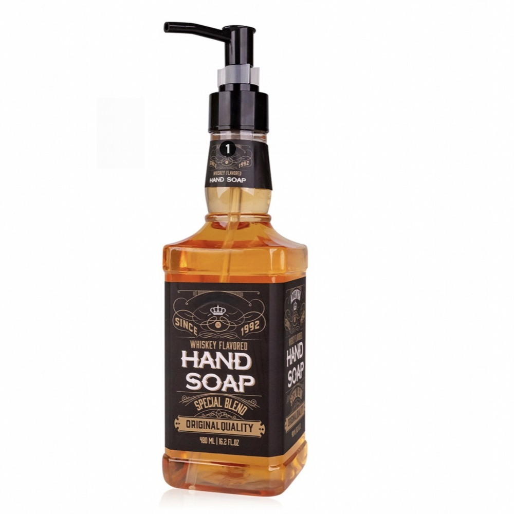 Oem Wholesale Hand Soap Wash Special Blending Whiskey Bottle 480ml Pump Dispenser Fragrance Refillable Moisturizing Liquid Soap