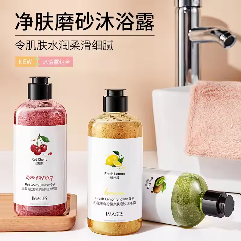 Private Label Hot Selling Best Natural Organic Body Wash Shower Gel Kiwi Lemon And Cherry Refreshements Body Wash