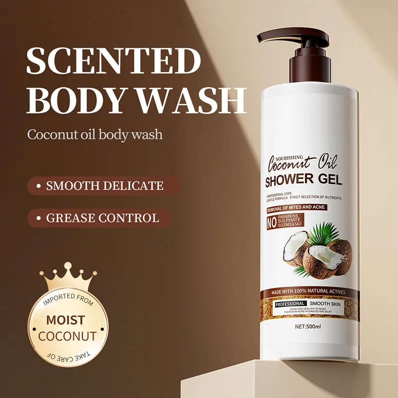 Hot Selling Private Label Luxury Natural Vegan Coconut Oil Women's Gift Shower Perfume Cleansing Skin Care Gifts Wash Body Set