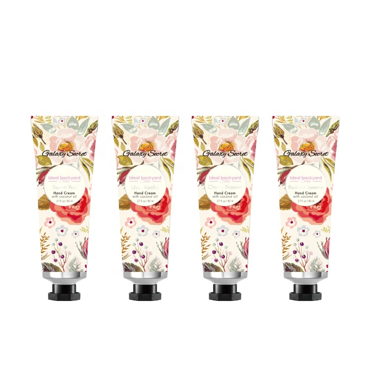 Private Label Spring Flower Scented Moisturizing Nourishing With Coconut Oil 4pcs Hand Cream Collection