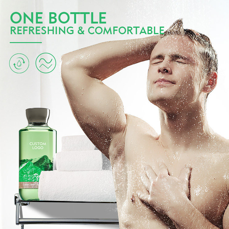 Oem Wholesale Private Brand 2-in-1 Vitamin B5 Shampoo & Body Wash For Men