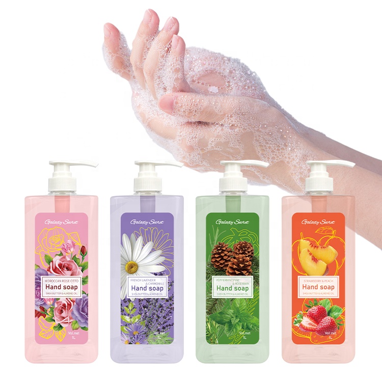 Oem Wholesale Herbal Organic Natural Liquid Foaming Shea Butter Almond Oil Handmade Transparent Hand Soap