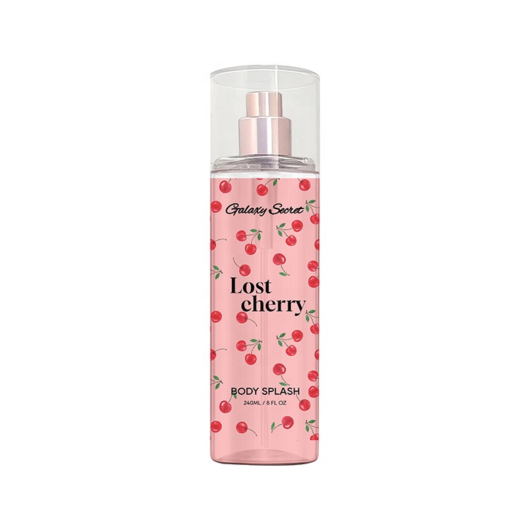 Oem Wholesale Room Spray Perfume Moisturizing Nourishing Refreshing Body Mist Cherry Long Lasting Fragrance 240ml Body Splash