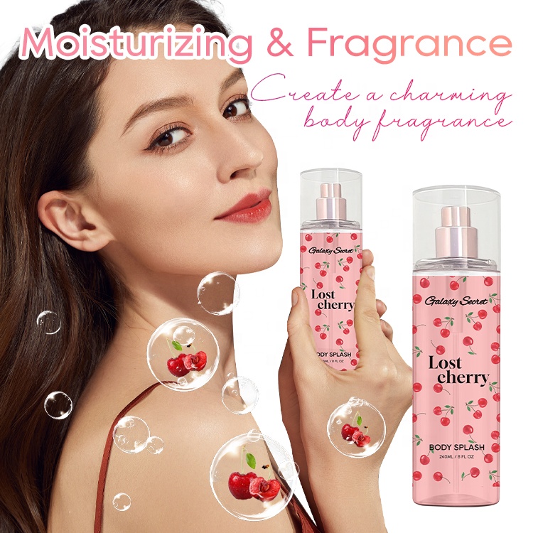 Oem Wholesale Room Spray Perfume Moisturizing Nourishing Refreshing Body Mist Cherry Long Lasting Fragrance 240ml Body Splash