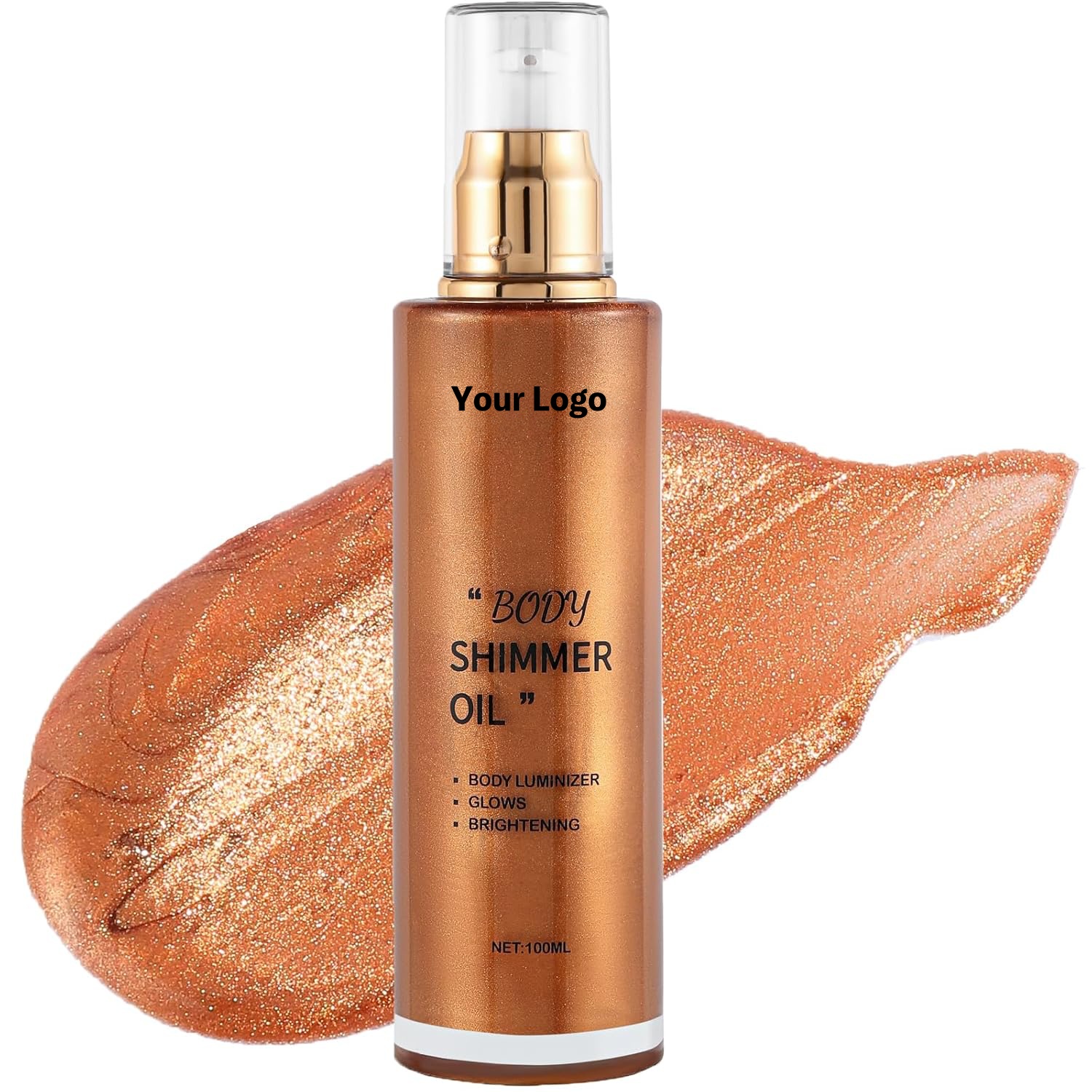 Oem Private Label Shimmer Body Taninng Oil,Long Lasting Moisturizing Body Glow Glitter For Women Luminizer Highlighter Makeup