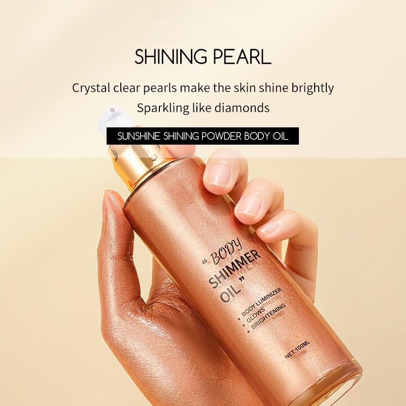 Oem Private Label Shimmer Body Taninng Oil,Long Lasting Moisturizing Body Glow Glitter For Women Luminizer Highlighter Makeup