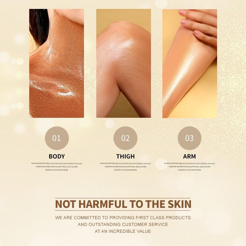 Oem Private Label Shimmer Body Taninng Oil,Long Lasting Moisturizing Body Glow Glitter For Women Luminizer Highlighter Makeup