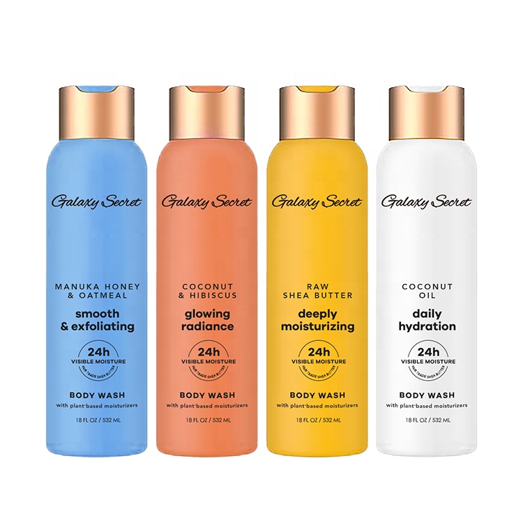 Oem Wholesale Shea Butter Coconut Oil Honey Deep Cleansing Moisturizing & Exfoliating Smooth All Day Hydration Scented Body Wash