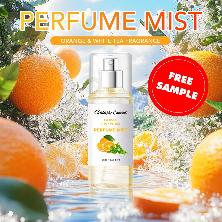 Oem Wholesale Orange & White Tea Scented Freshness Long Lasting Fragrance Body Mist Moisturizing Nourishing 88ml Body Splash