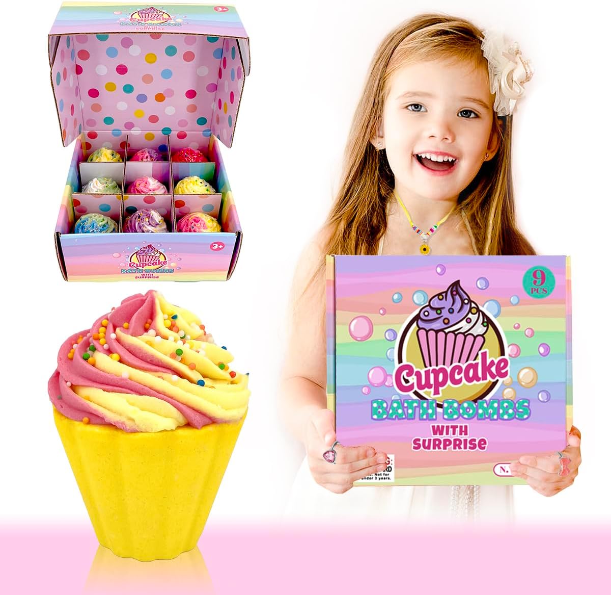 Oem Private Label Organic Cake Kids Bath Bombs With Bamboo Pulp Relaxing & Moisturizing For Girls Hot Sale