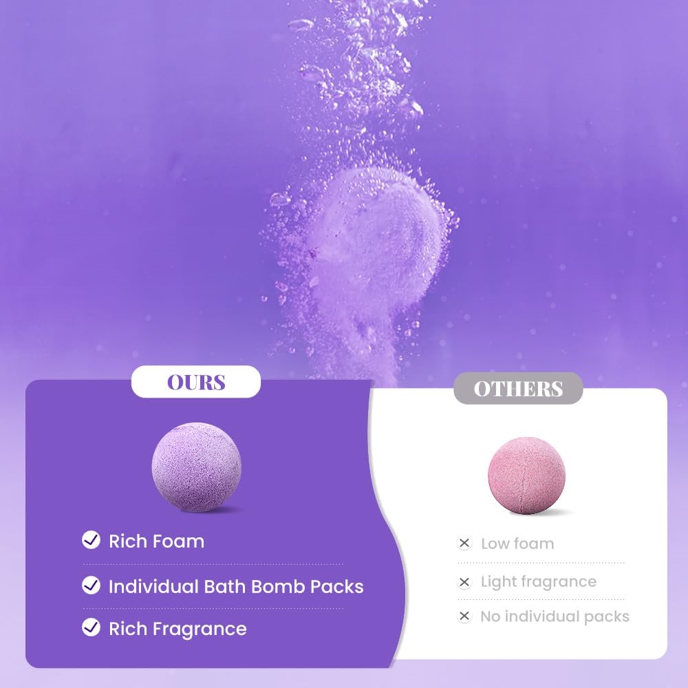 Galaxy Secret Packaging 60pcs/jar Organic Spa Bath Salt Bath Bomb Fizzer Lavender Scent Manicure Pedicure Gift Set