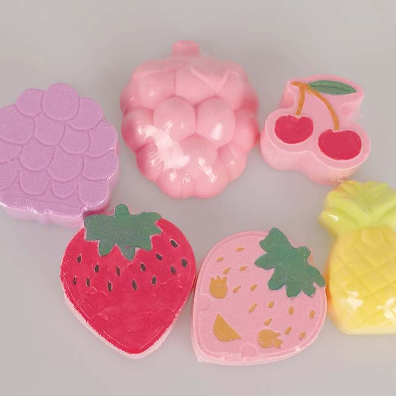 Oem Wholesale Mini Bath Fizzer Fruit Series Home Spa Use Organic Fruit Relaxation Stress Relief Lavender Shea Butter Bath Bombs