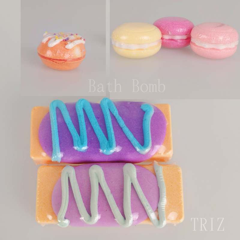Oem Wholesale Organic Lavender Shea Butter Beautiful Dessert Series Home Spa Use Mini Relaxation Stress Relief Milk Bath Bombs