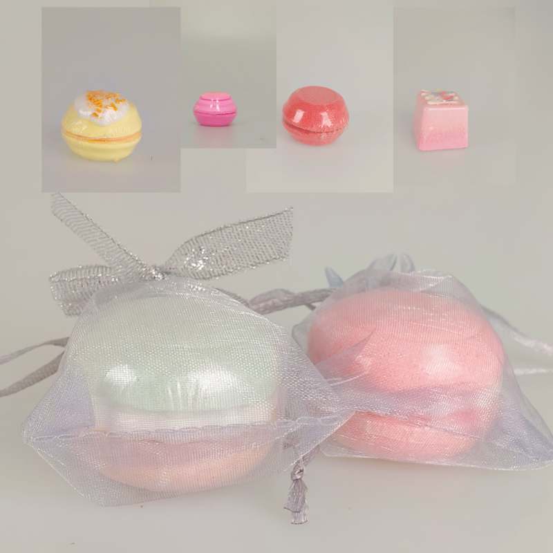 Oem Wholesale Organic Lavender Shea Butter Beautiful Dessert Series Home Spa Use Mini Relaxation Stress Relief Milk Bath Bombs