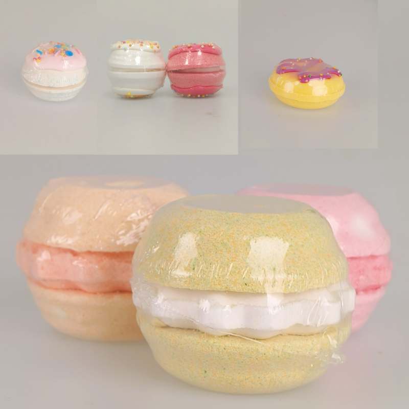 Oem Wholesale Organic Lavender Shea Butter Beautiful Dessert Series Home Spa Use Mini Relaxation Stress Relief Milk Bath Bombs