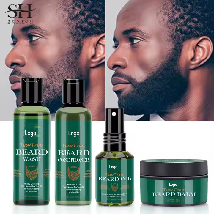 Custom Logo Eco-friendly,Plant-based Vegan Men's Beard Maintenance Kit For Men's Beard Daily Facial Hair Care