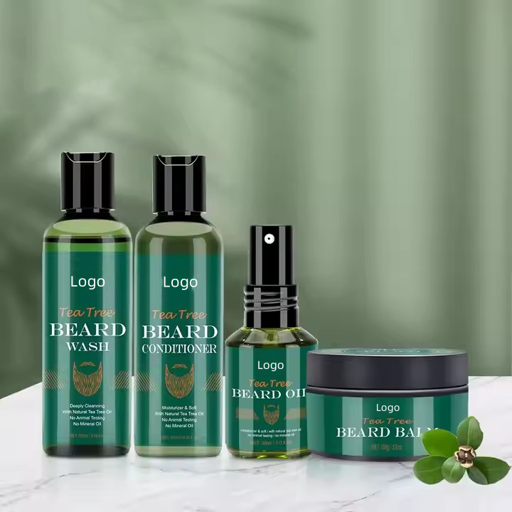 Custom Logo Eco-friendly,Plant-based Vegan Men's Beard Maintenance Kit For Men's Beard Daily Facial Hair Care