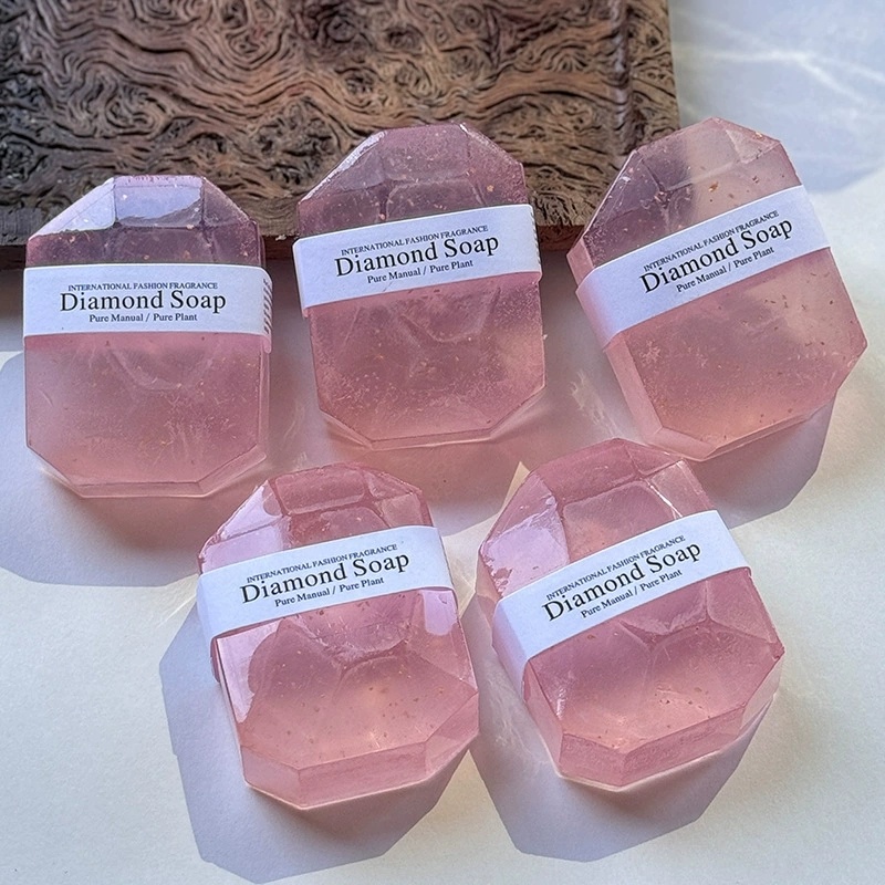 Wholesale Private Label Gentle Skin-friendly Customized Diamond Petal Essential Oil Handmade With Unique Floral Design Bath Soap