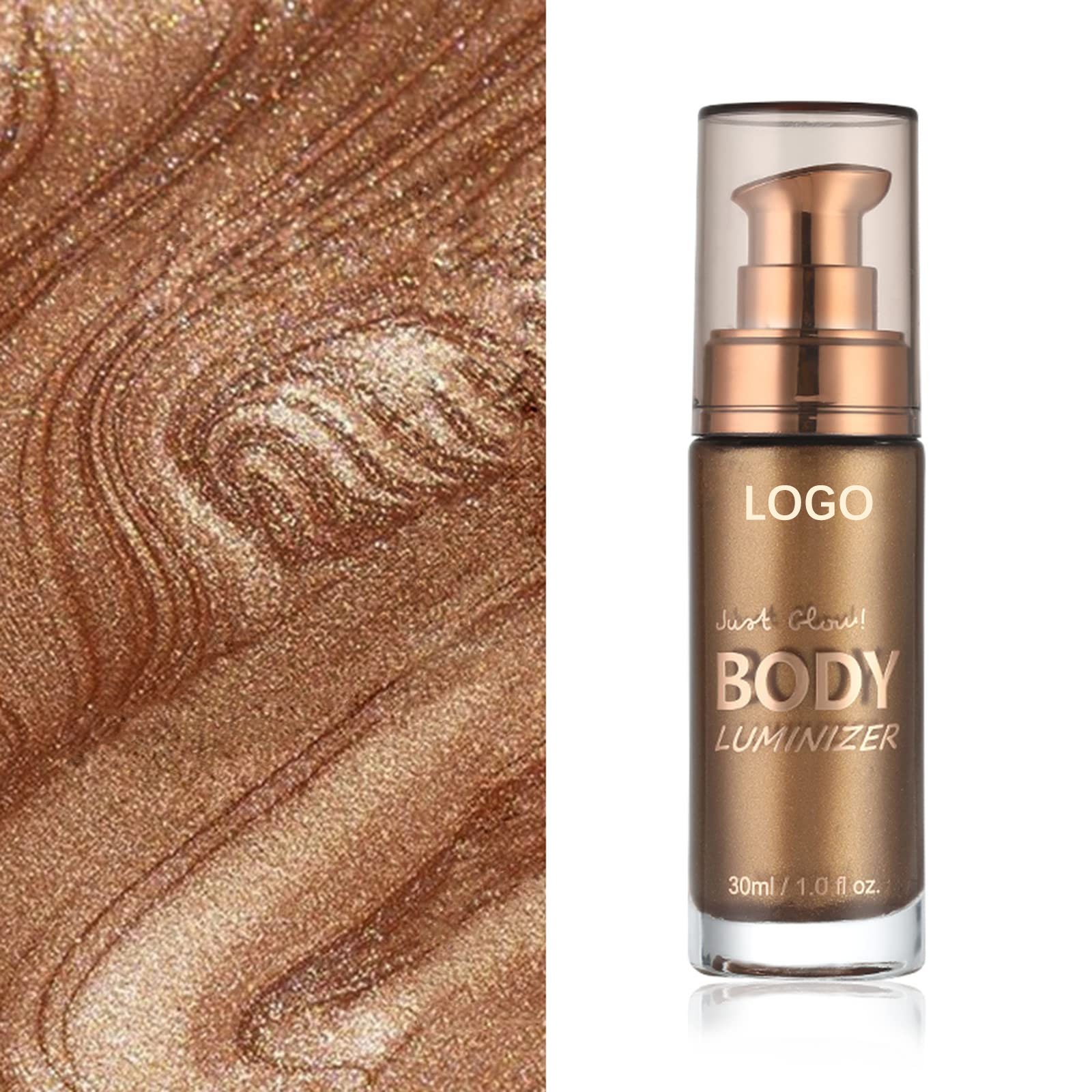 Private Label Body Shimmer Glitter Dry Oil Highlighter Makeup Liquid Illuminator Bronzer Cream Glitter Body Highlights Body Oil