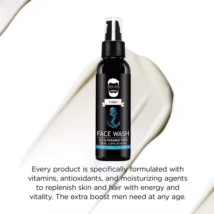 Oem/odm Private Customize Label 100% Natural Men's Natural Facial Cleanser Is Suitable For Men's Own Brand Facial Cleansers