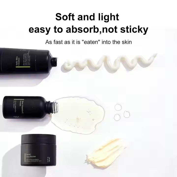 Own Brand Natural Skincare Set Includes Oil Control Cleanser,Shea Butter Moisturizing Cream,Vitamin C Serum