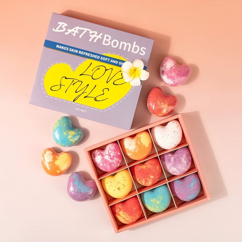 Oem Wholesale Mini Bath Fizzer Set Organic Relaxation Spa Home Use Lavender Scent Jasmine Lemon Rose Love Heart Bath Bombs