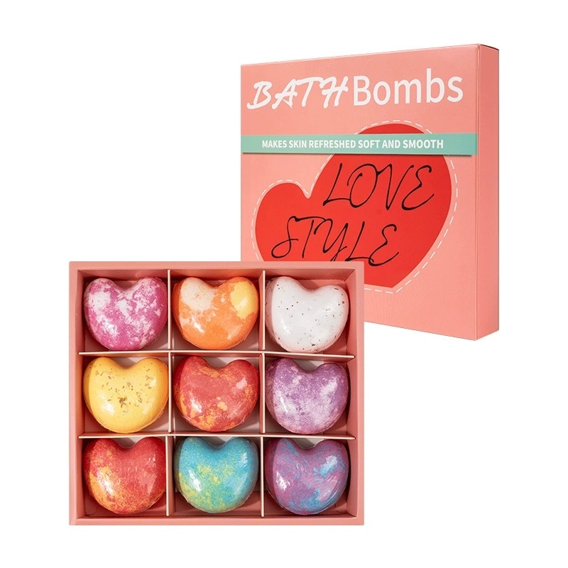 Oem Wholesale Mini Bath Fizzer Set Organic Relaxation Spa Home Use Lavender Scent Jasmine Lemon Rose Love Heart Bath Bombs