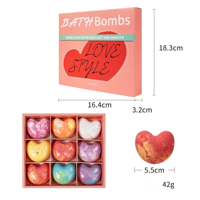Oem Wholesale Mini Bath Fizzer Set Organic Relaxation Spa Home Use Lavender Scent Jasmine Lemon Rose Love Heart Bath Bombs