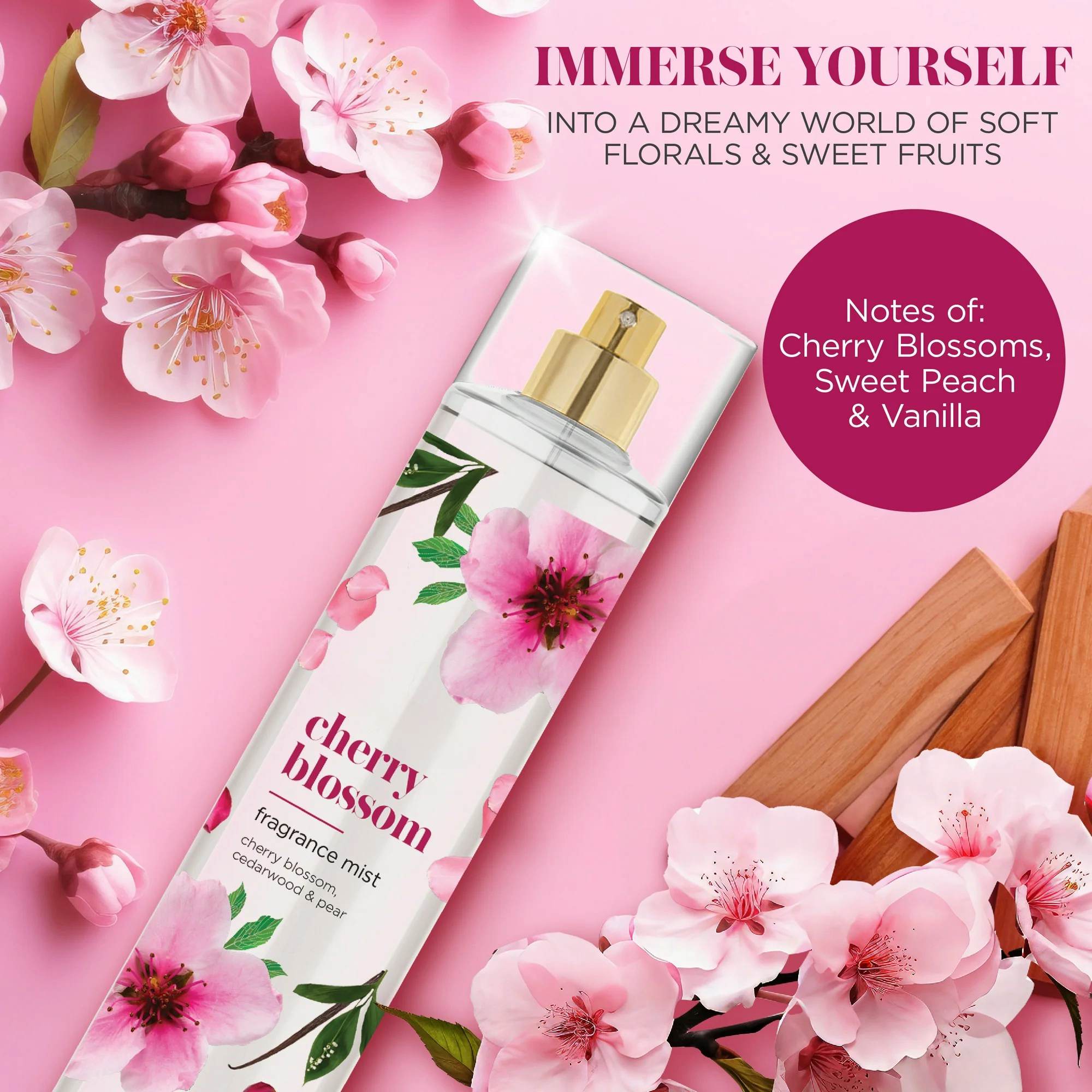Oem Wholesale Room Spray Perfume Moisturizing Nourishing Refreshing Body Mist Cherry Long Lasting Fragrance 240ml Body Splash