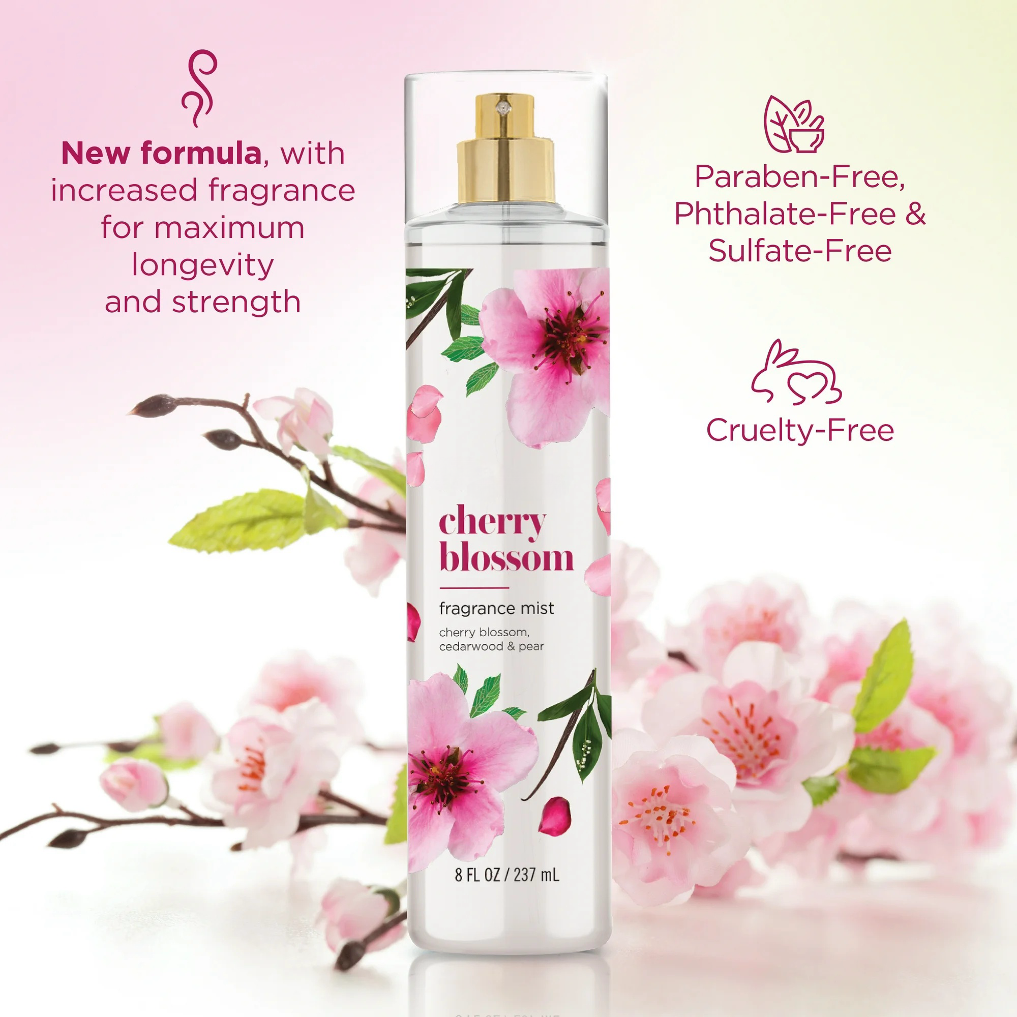 Oem Wholesale Room Spray Perfume Moisturizing Nourishing Refreshing Body Mist Cherry Long Lasting Fragrance 240ml Body Splash