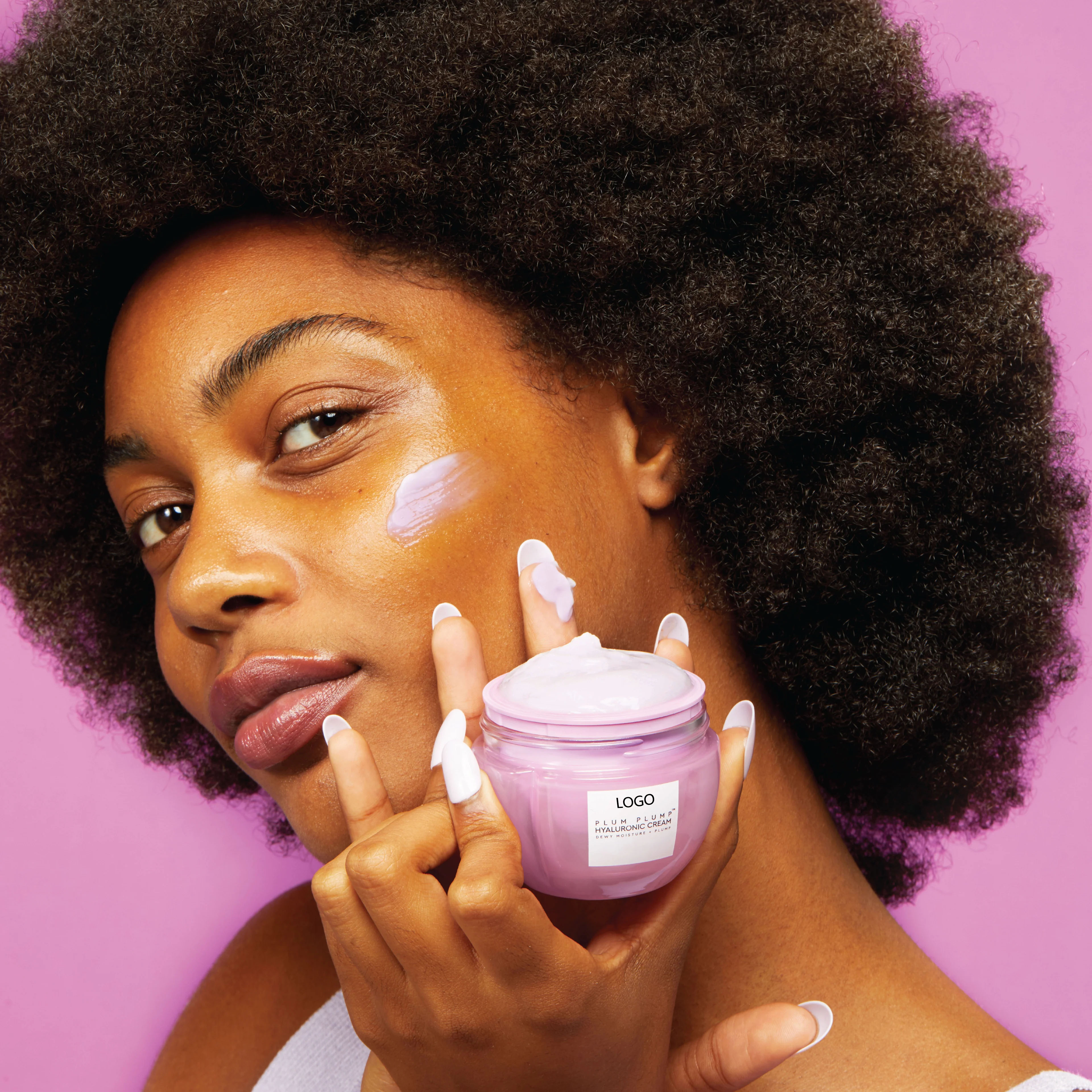 Private Label Anti Wrinkles Hydrating Plum Plump Hyaluronic Acid Face Glow Cream Moisturizing Gel Face Daily Face Moisturizer