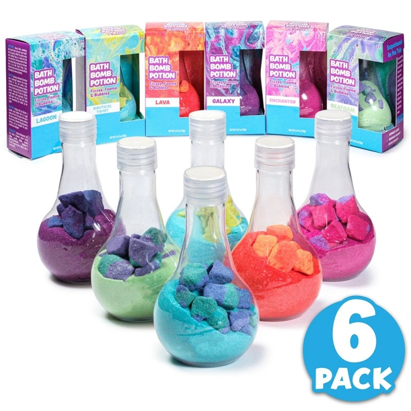 Organic Lavender Coconut Milk Scented 6-pack Nontoxic Foams Bubbles Reusable Flask Kids' Home Wholesale Toy Bath Bombs