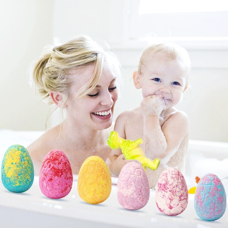 Oem Supplier Wholesale Organic Dinosaur Egg Toy Gift Explosive Bath Salt Ball Handmade Bath Ball Children's Bath Bombs Set