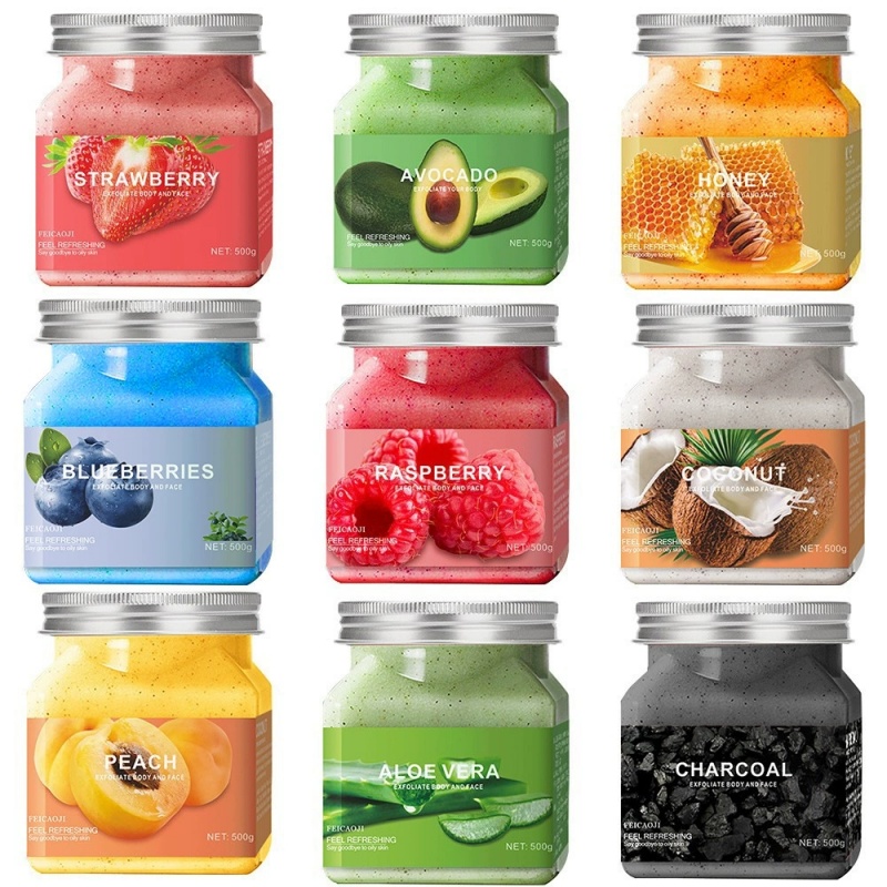 Oem/odm Wholesale Plant Fruit Sea Salt Body Scrub Cream Smooth Cuticles Whitening Exfoliating Body Care Use Jar Body Scrub