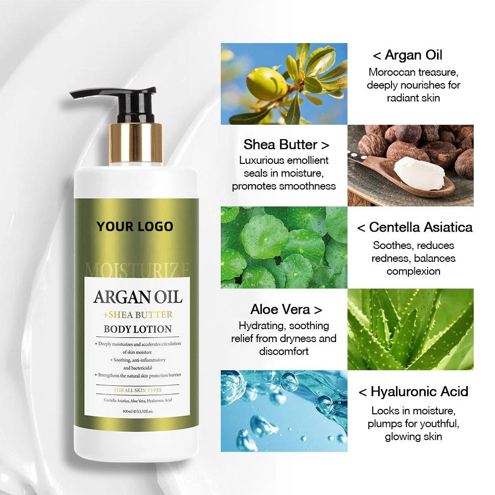 Oem Private Label Cherry Blossom Body Lotion Long Lasting Fragrance Infused Argan Oil Shea Butter Centella Hyaluronic Acid