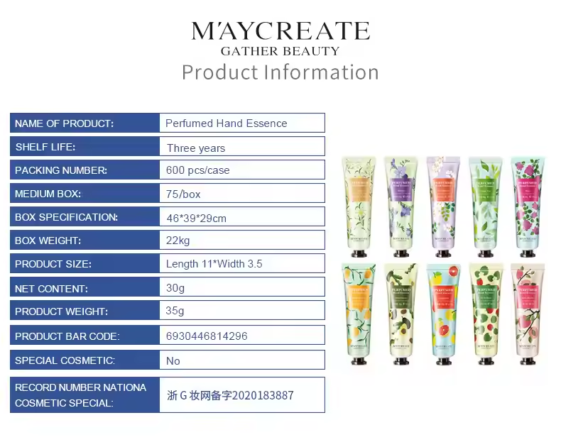 Wholesale Oem Logo 30ml Vegan Shea Butter Floral Fruit Moisturizing Nourishing Avocado Whitening Hand Cream