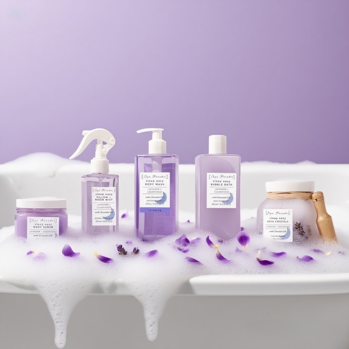 Galaxy Secrect Luxury Lavender Aromatherapy Bath Set For Adults-gift Box Includes Soothing Relaxing Sleep Easy Lavender Oil Set