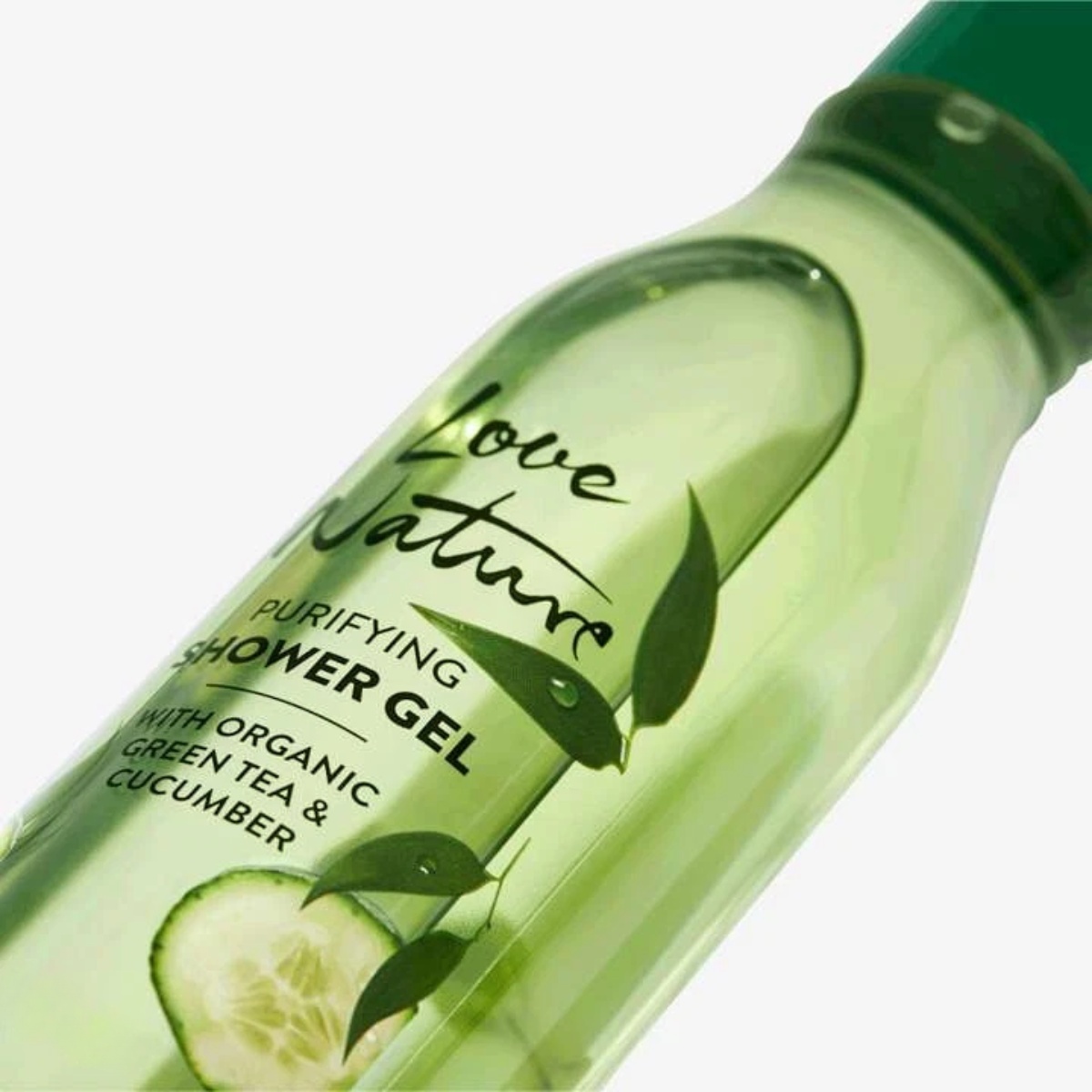 Private Label Moisturizing Whitening Natural Fresh Green Tea And Cucumber 500ml Summer Tropical Theme Body Wash Shower Gel Cream