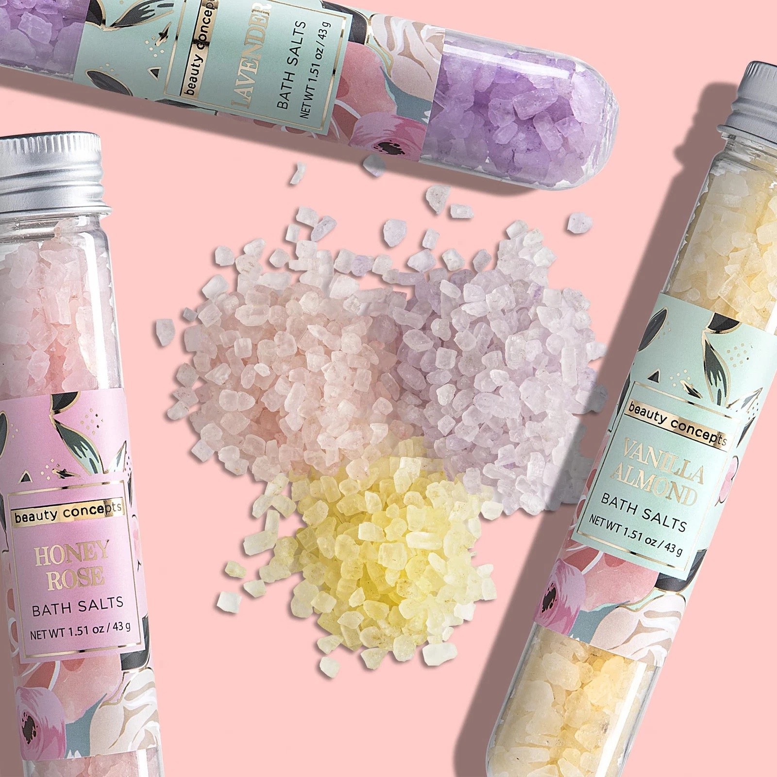 Oem Allergy Relief Bath Salt Candle Gift Set Lemon Sea Salt Amber Infused Body Spa Products Jasmine Scented Cleaning Relaxation